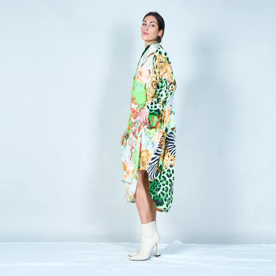 Elegant midi kaftan with mixed patterns wholesale