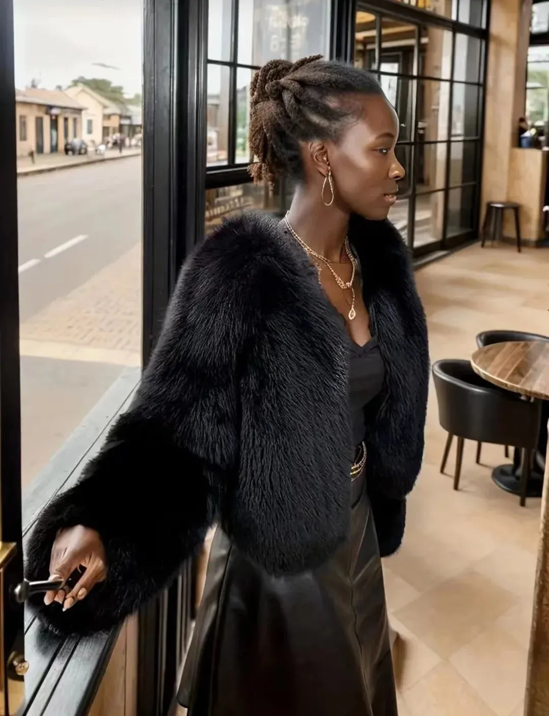 EM Elegant Imitation faux jacket