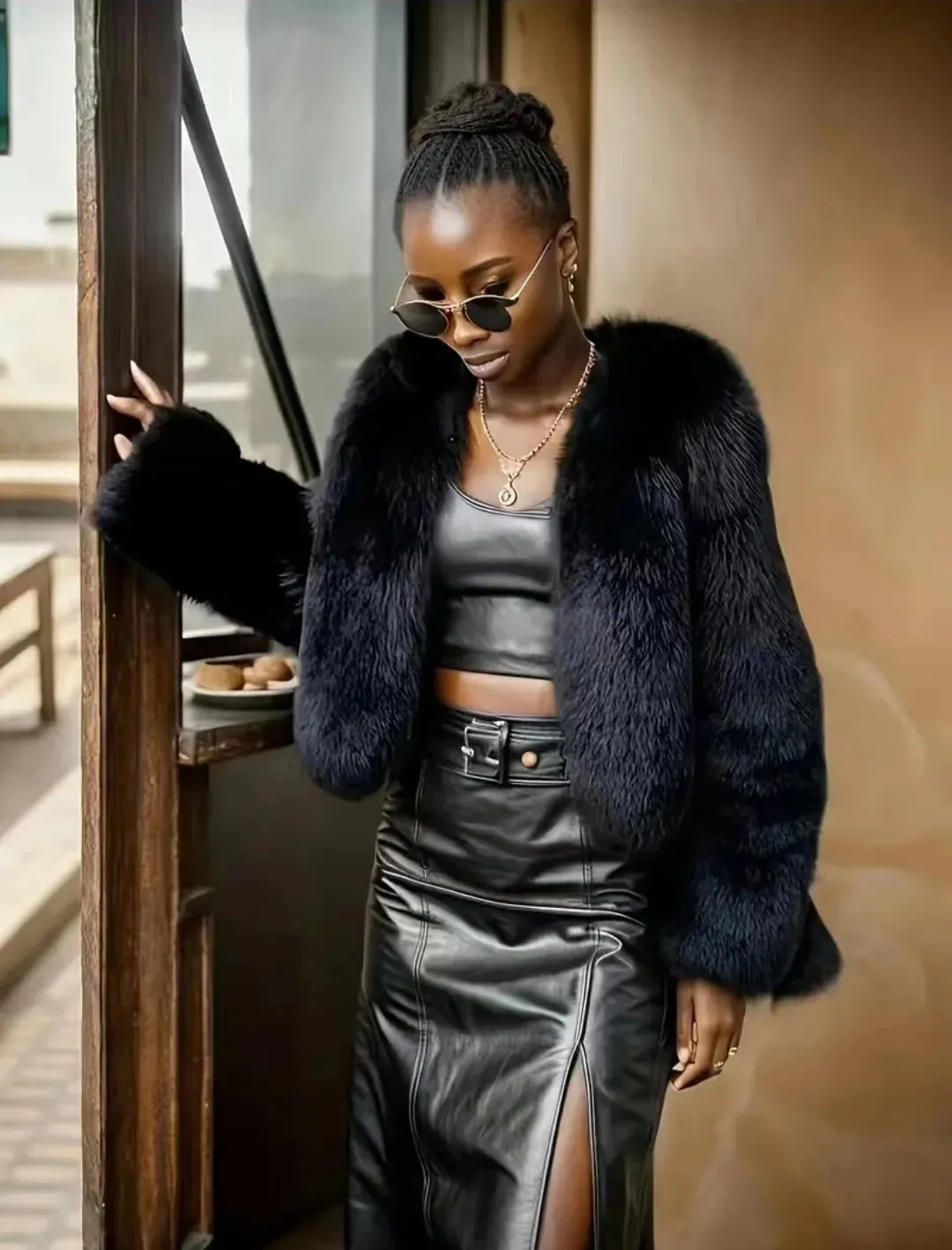 EM Elegant Imitation faux jacket