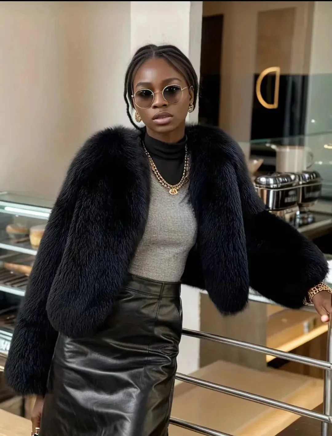 EM Elegant Imitation faux jacket