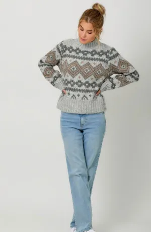 Fair Isle Mock Neck Sweater