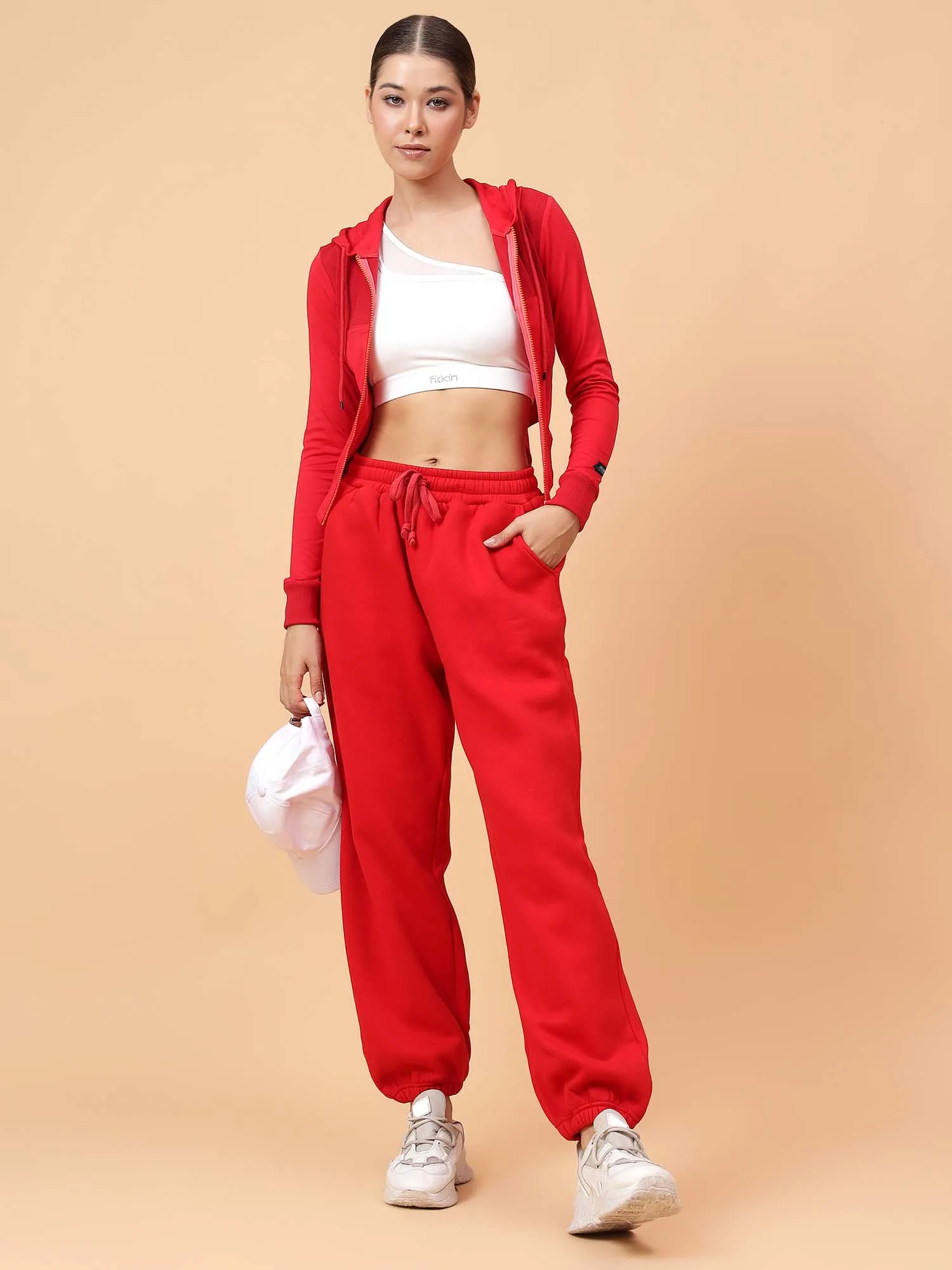 Fikin Women Red Fleece Corset Jacket