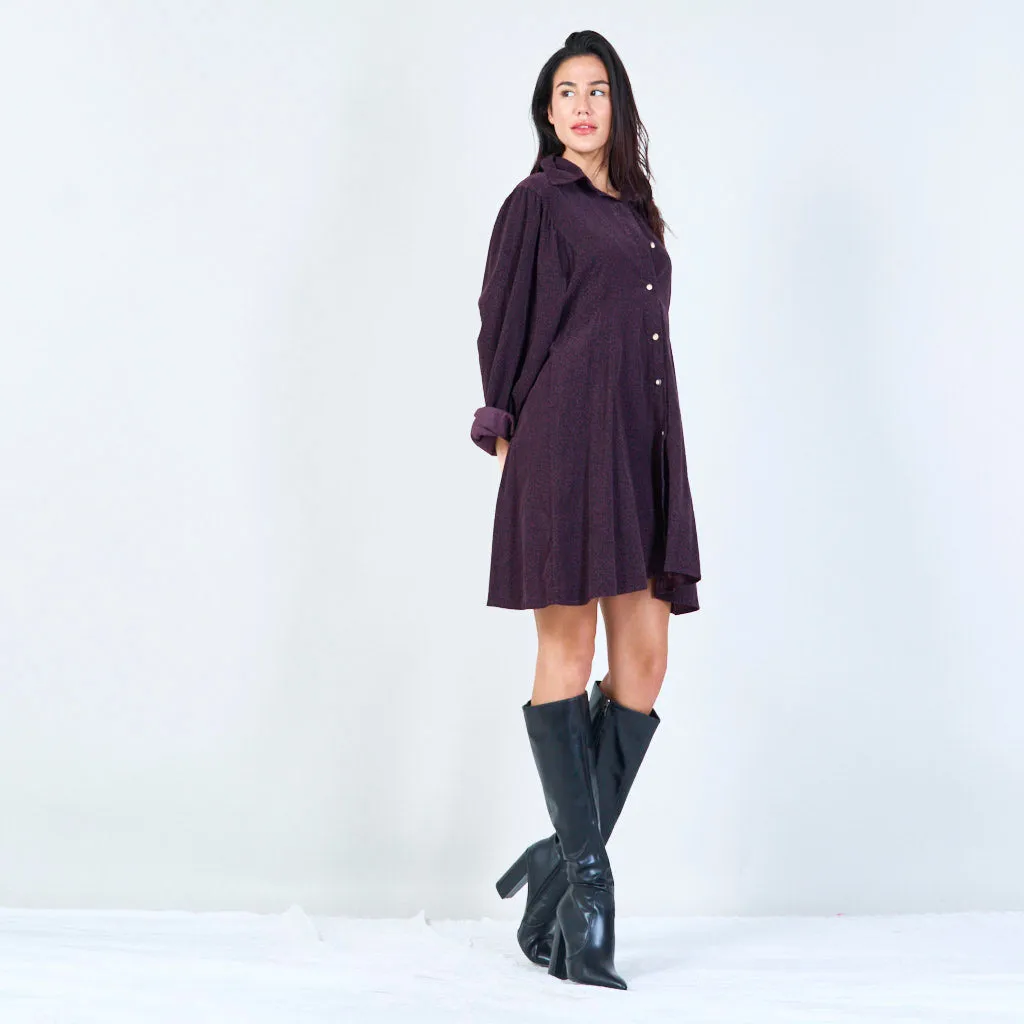Flowy animal print tunic shirt dress wholesale