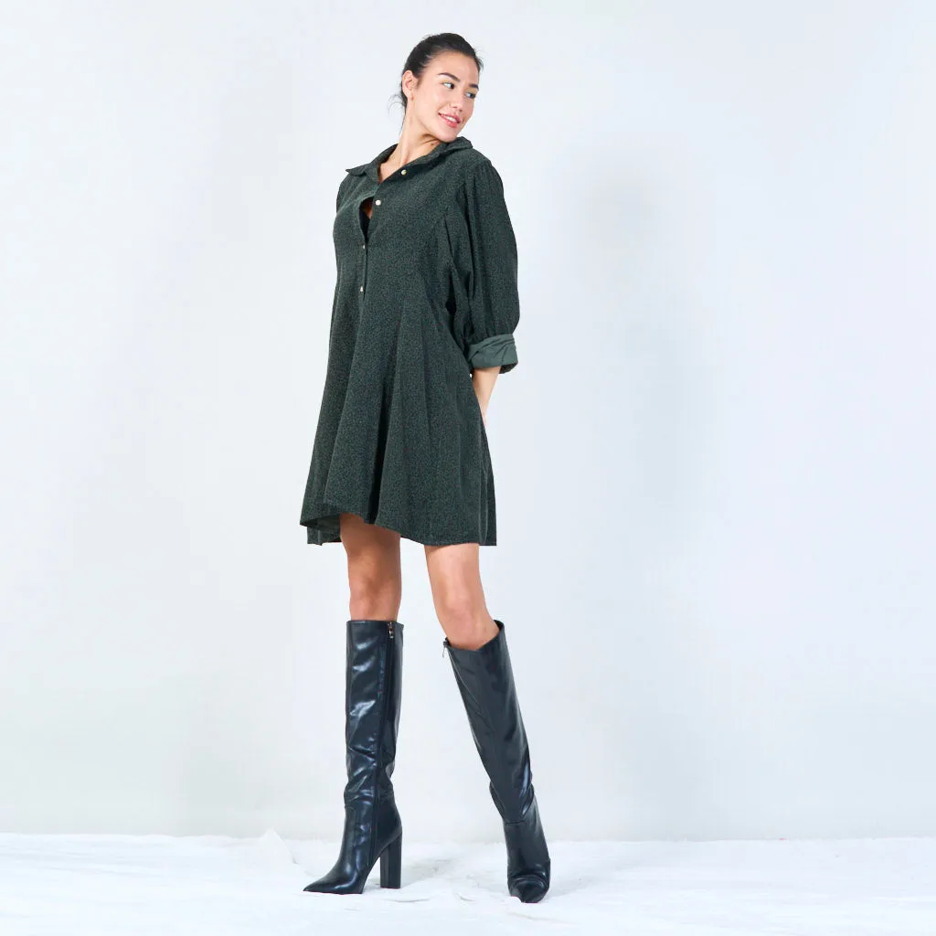 Flowy animal print tunic shirt dress wholesale