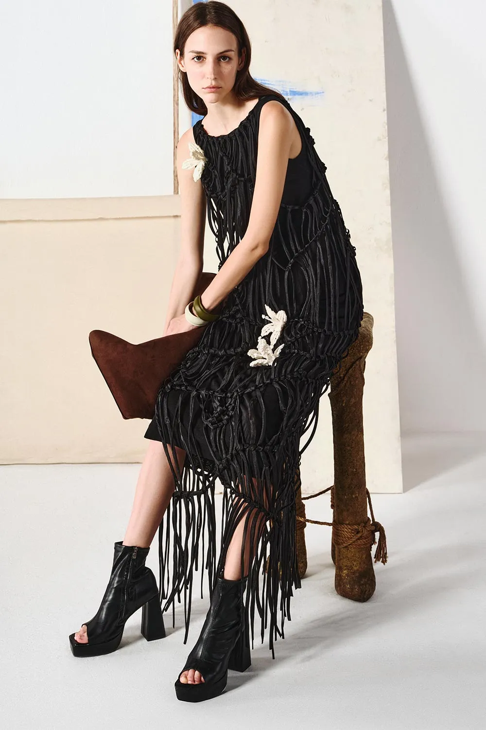 Freyja Straight Sleeveless Organza Maxi Dress
