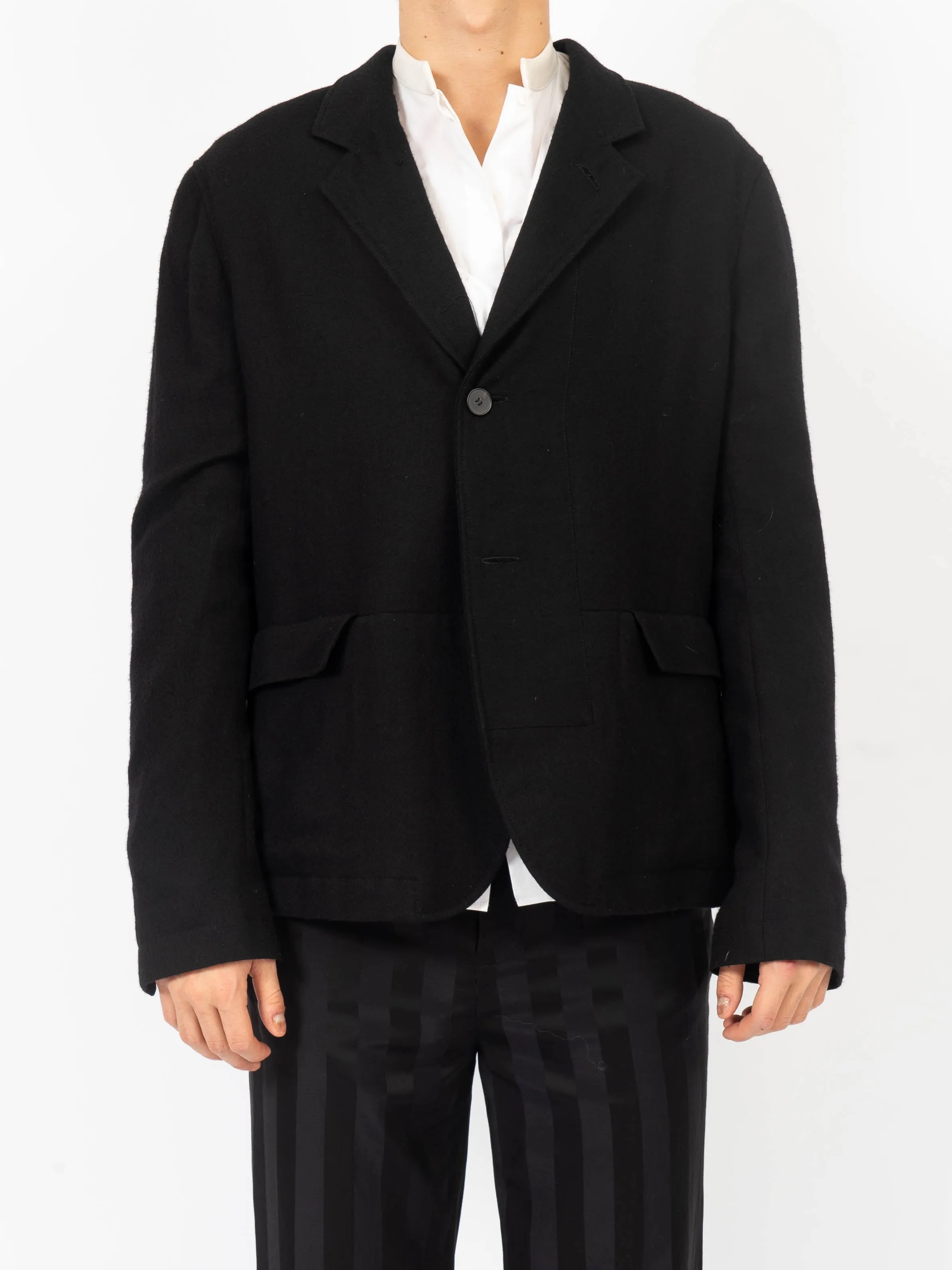 FW19 Black Cotton Blazer