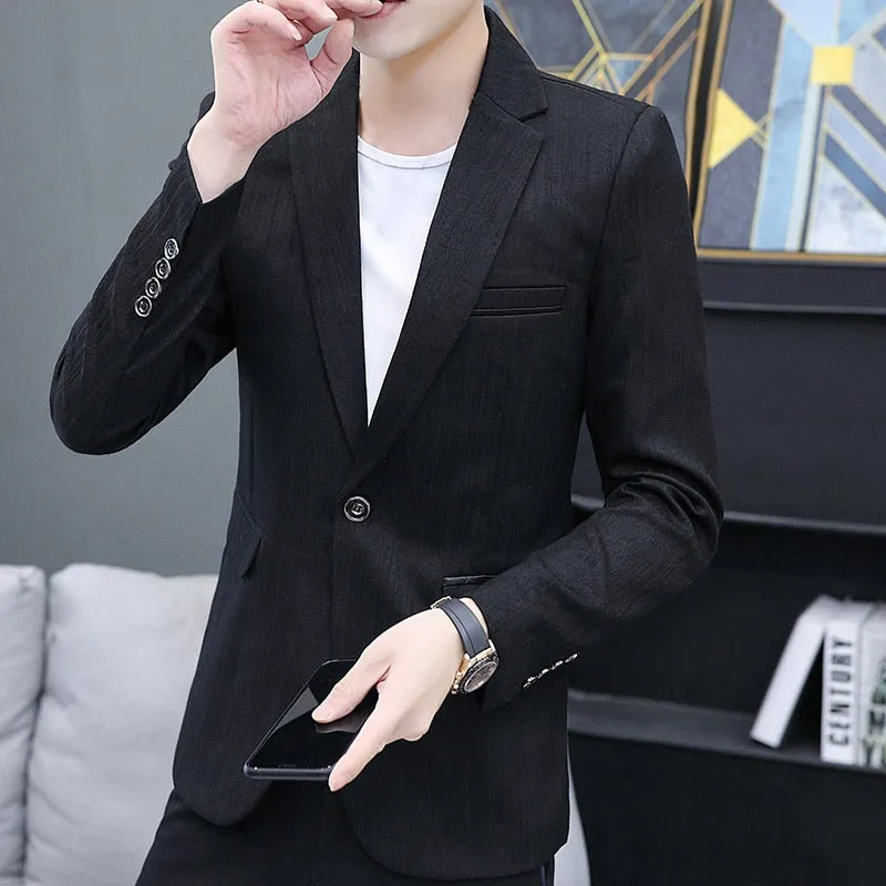 High Quality 5XL Blazer Elegant British Style Slim Simple Business Fashion Casual Interview Party Men's Formal Suit Jacket