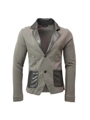 Jersey Blazer with Leather-Look Detailing
