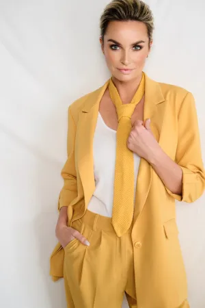K-design - Blazer met 2/3 mouwen en das (A602Golden apricot)