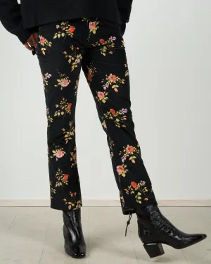 kick fit floral jean - black floral