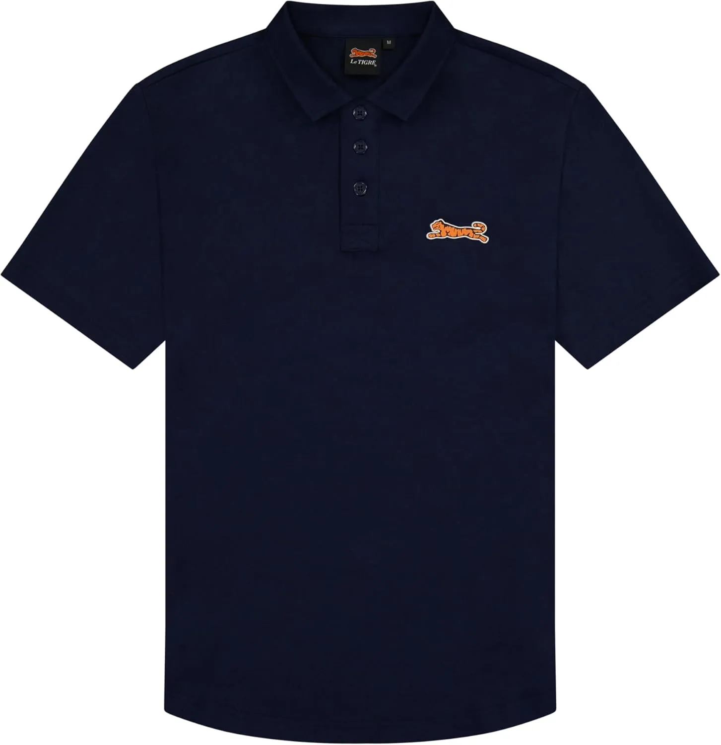 Le TIGRE Classic Cotton Polo Shirts for Men - Breathable Collared Shirts for Men with Stretch - Machine Washable Mens Polo Shirts - Navy, Size XL