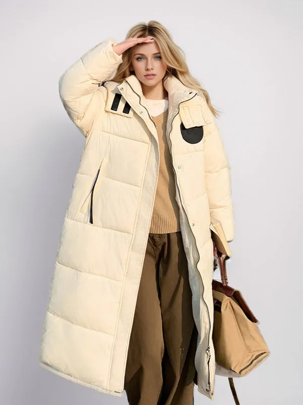 Long Hooded Cotton-padded Jacket Coat