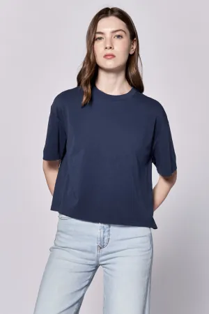 MADDOX BOYFRIEND JERSEY TOP BLACK IRIS
