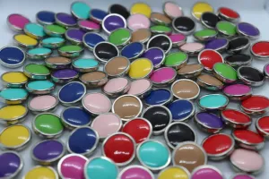 Multicolour Assorted Metal Ring Plain Coat Buttons