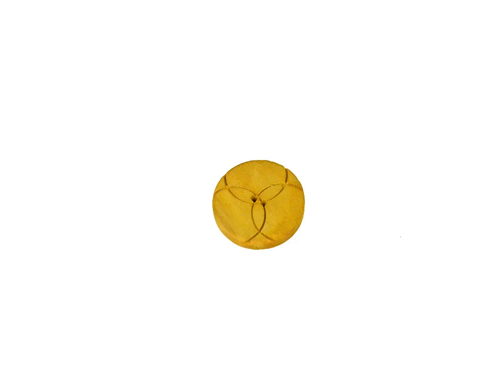 Mustard Geometric Abstract 2 Hole Wooden Buttons - 60L