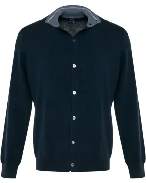 Navy Button Cardigan