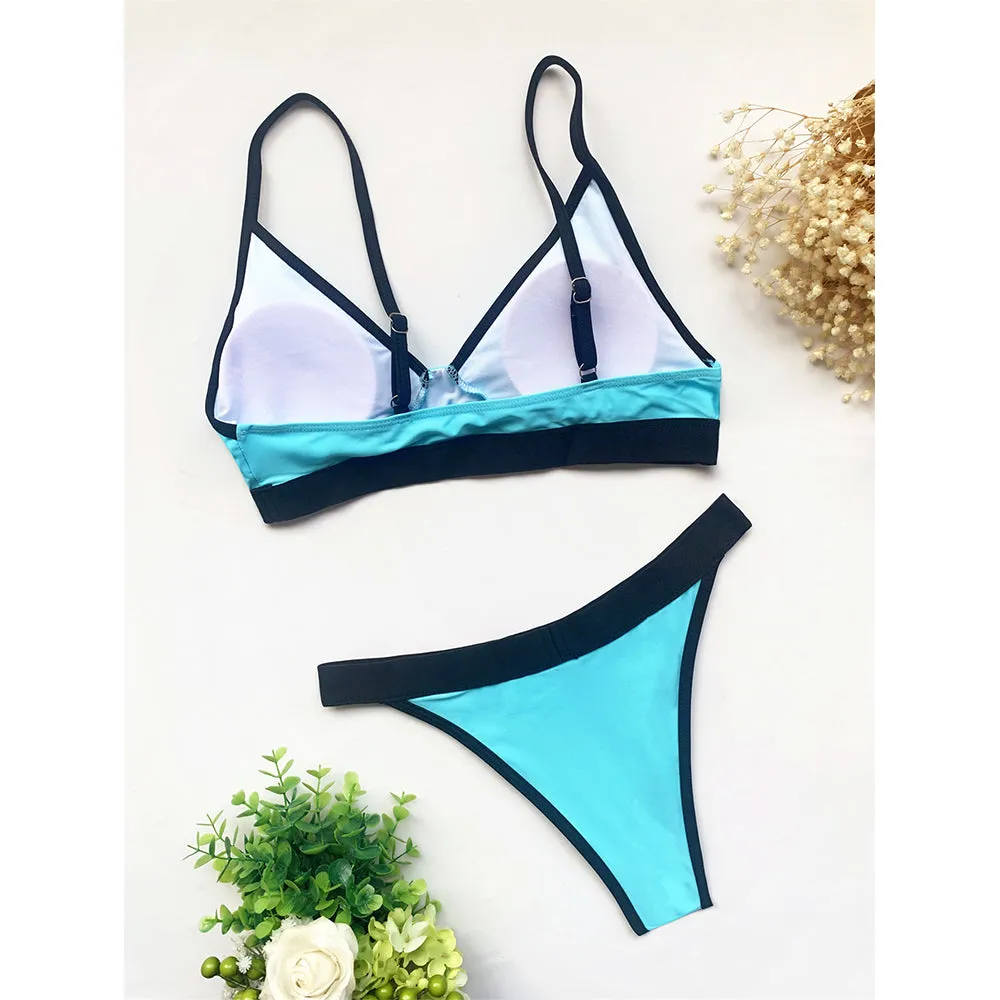 Neues sexy zweiteiliges Splicing-Bikini-Set 