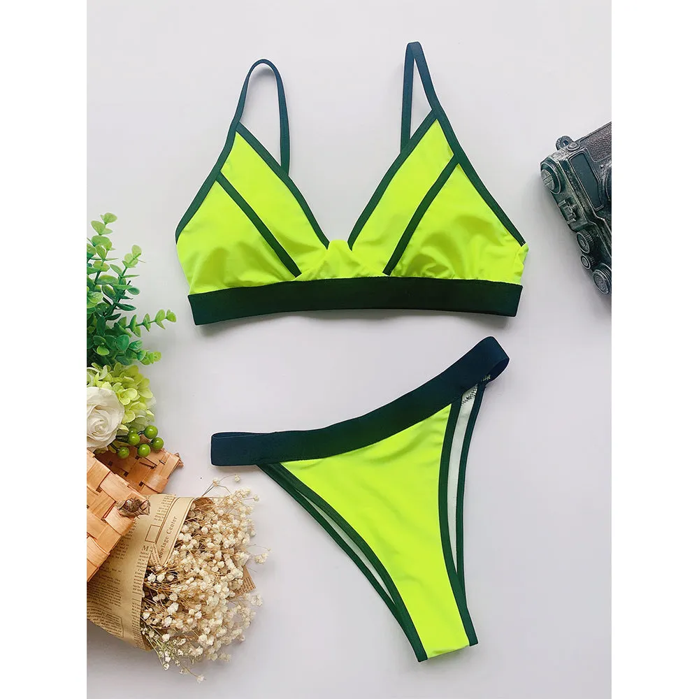 Neues sexy zweiteiliges Splicing-Bikini-Set 