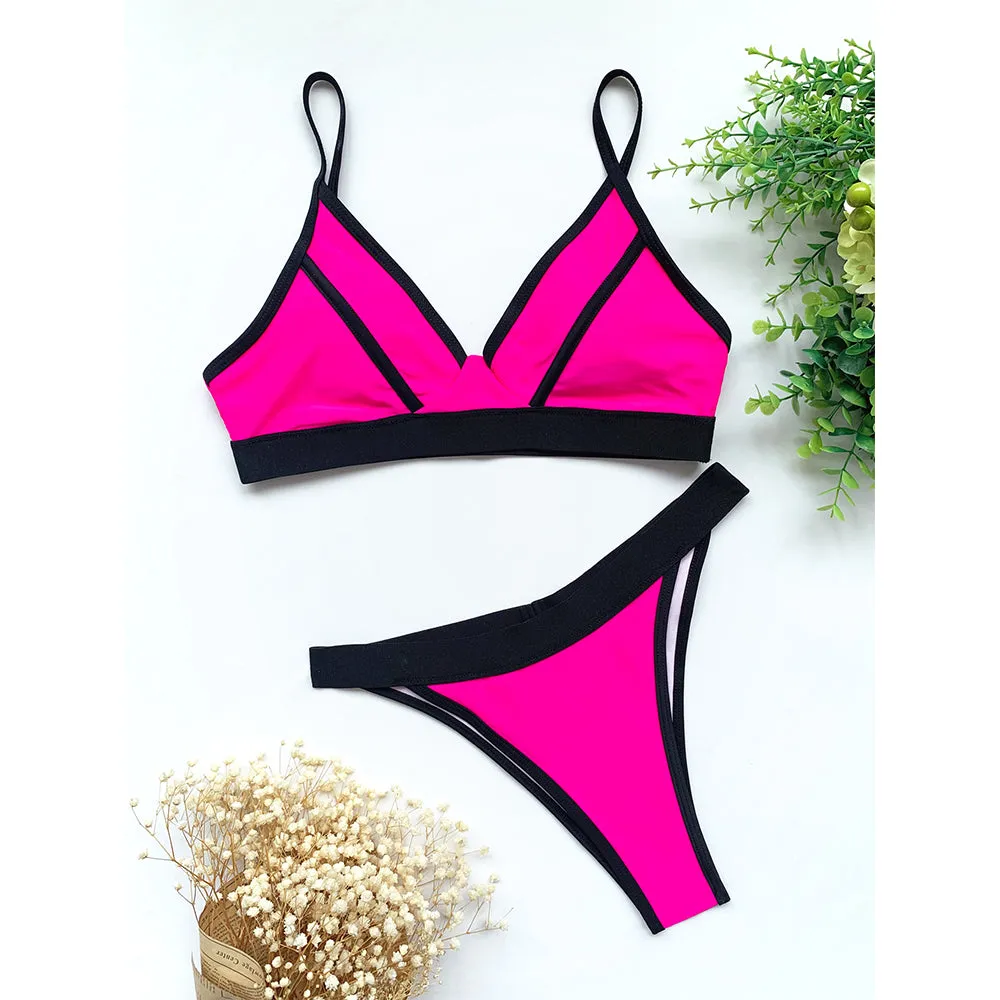 Neues sexy zweiteiliges Splicing-Bikini-Set 