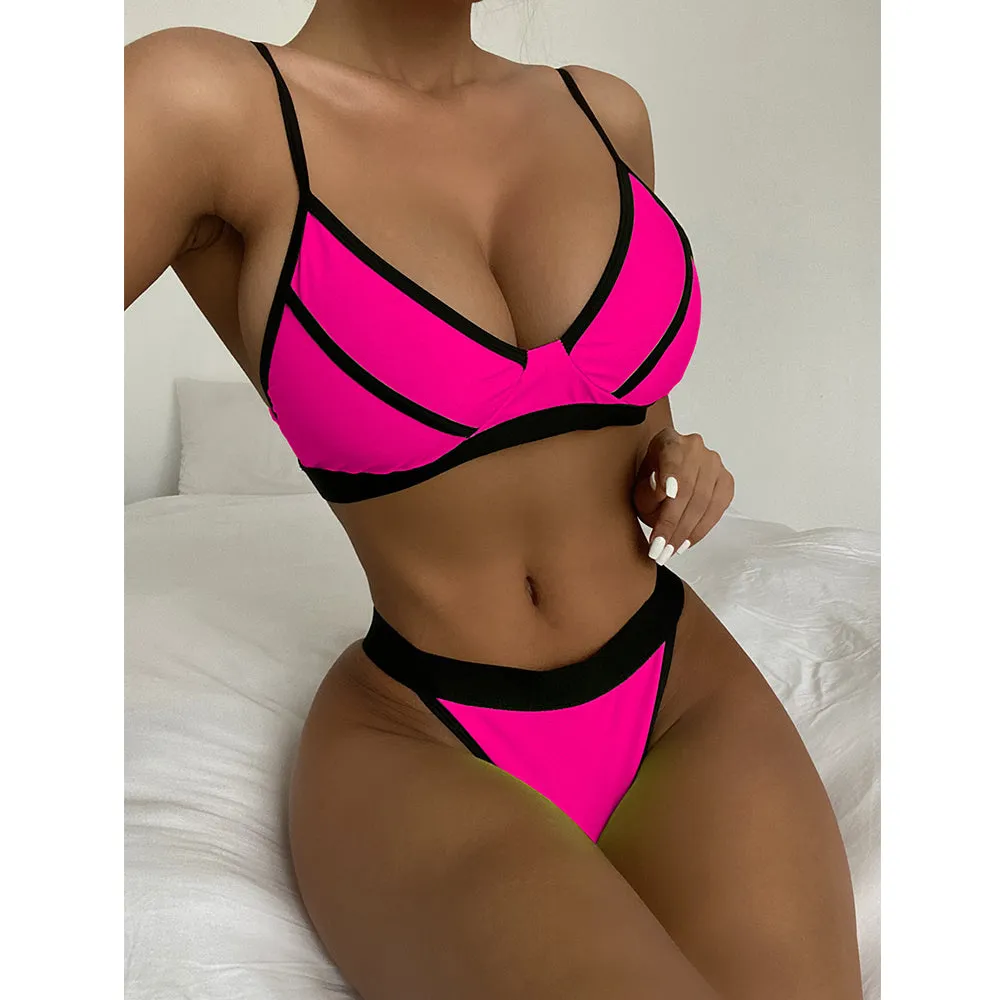 Neues sexy zweiteiliges Splicing-Bikini-Set 