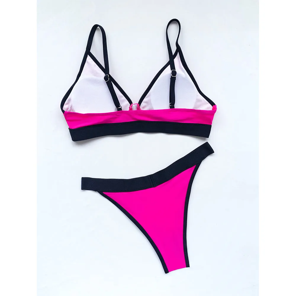 Neues sexy zweiteiliges Splicing-Bikini-Set 