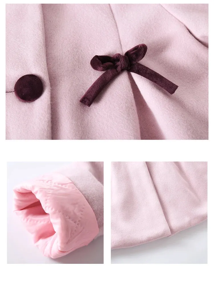 New Winter Teenager Girls Long Jackets Toddler Kids Outerwear Clothes Casual Children Keep Warm Woolen Trench Coat 3-12 Years