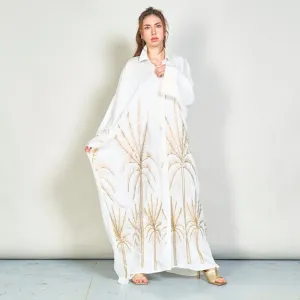 Oversize embroidered palm shirt dress wholesale