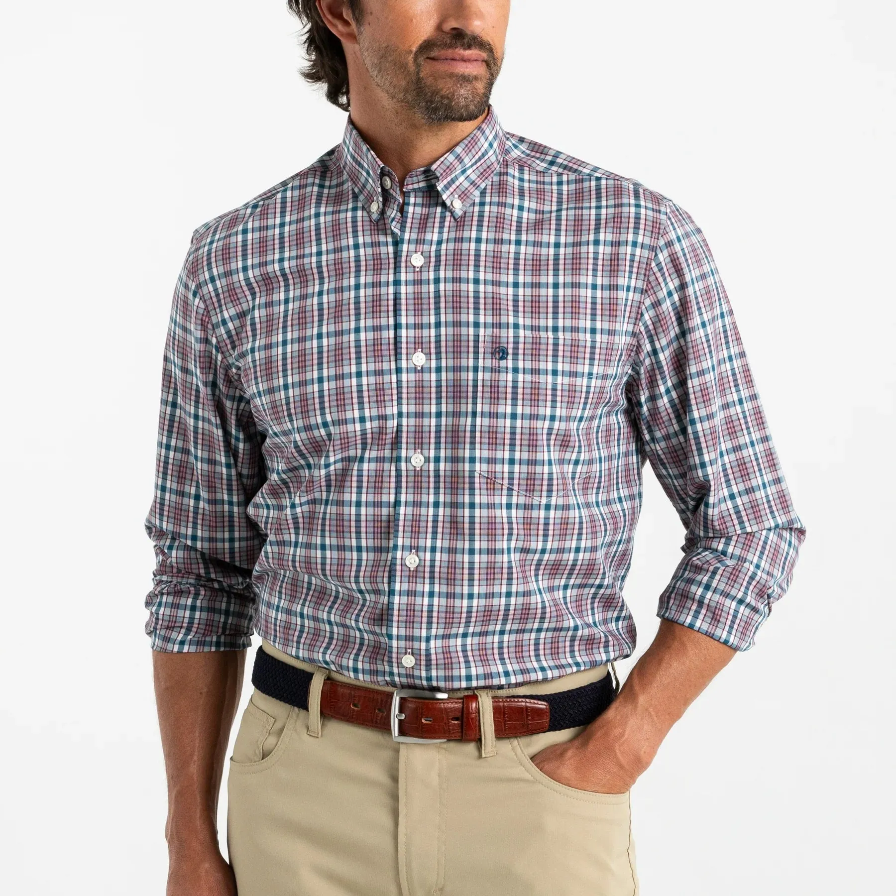Performance Poplin Wallace Plaid Shirt (Legion Blue)