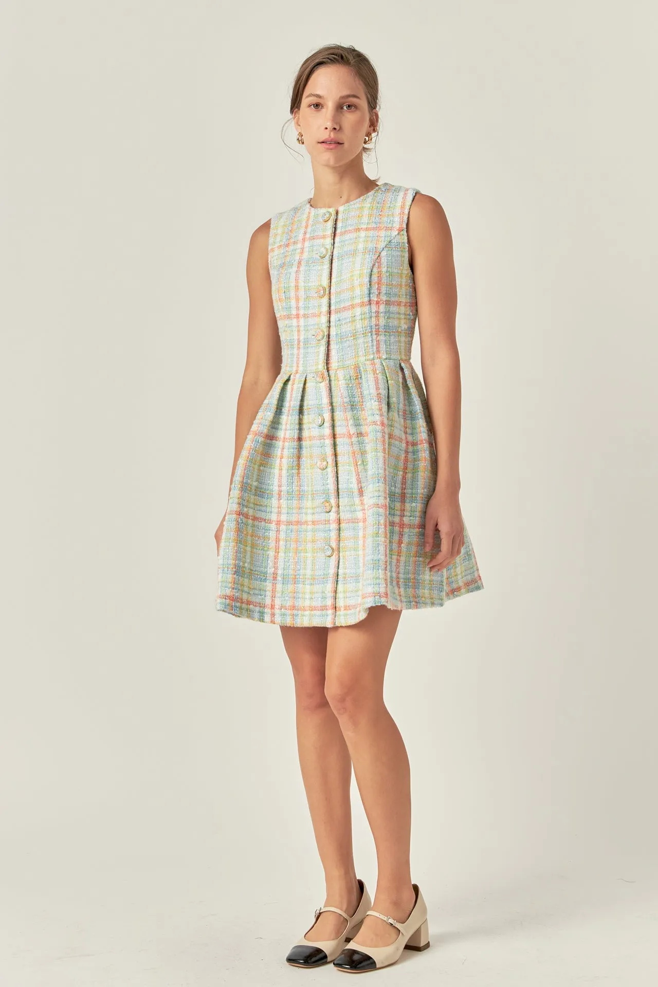 Plaid Boucle Mini Dress