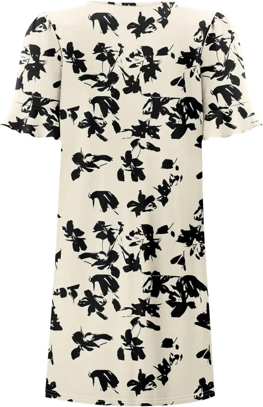 Plus Size Easter Dresses for Curvy Women Summer Casual Shift Ruffle V Neck Short Sleeve Beach Dress with Pockets