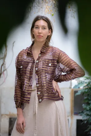 Purple Zari Handloom Silk Jacket