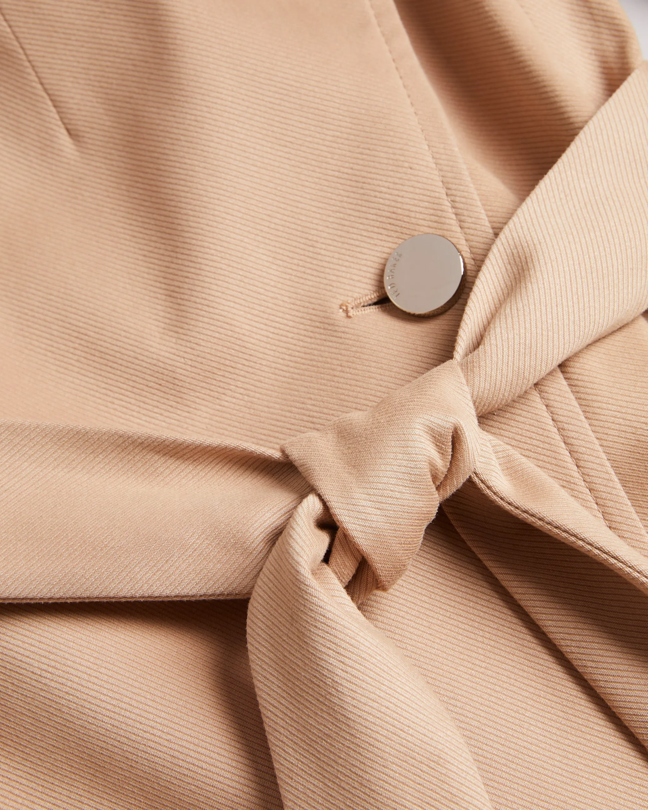 Rosina Midi Belted Wool Wrap Coat Brown-Tan