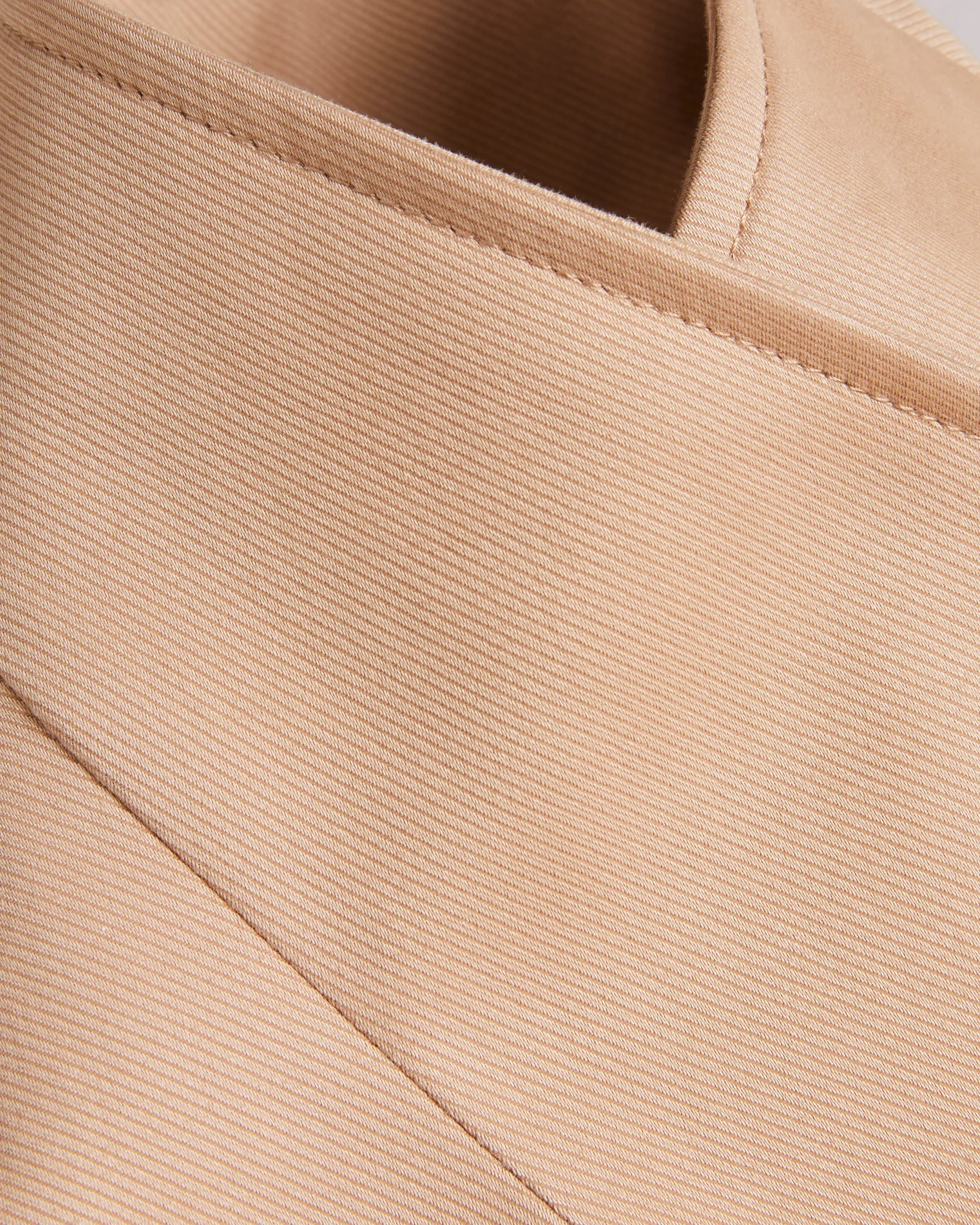 Rosina Midi Belted Wool Wrap Coat Brown-Tan