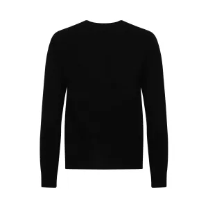 Round Neck Knit Sweater in Black