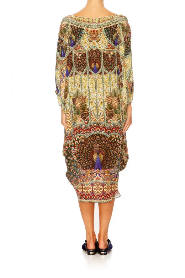 Scoop Back Hem Dress- Echoes Of Enchantment