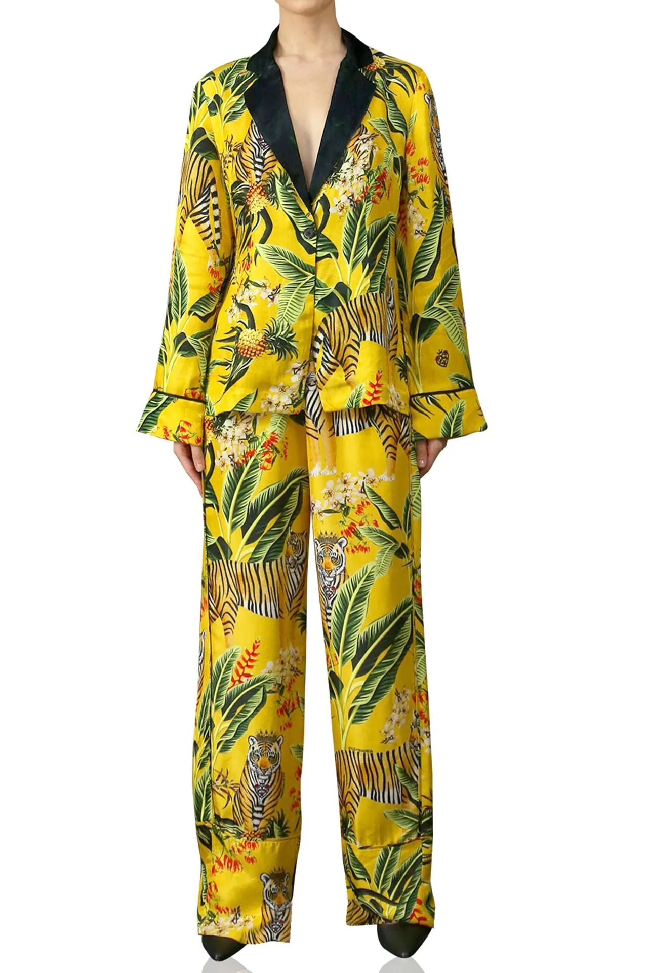 Silk Nature Print Short Jacket