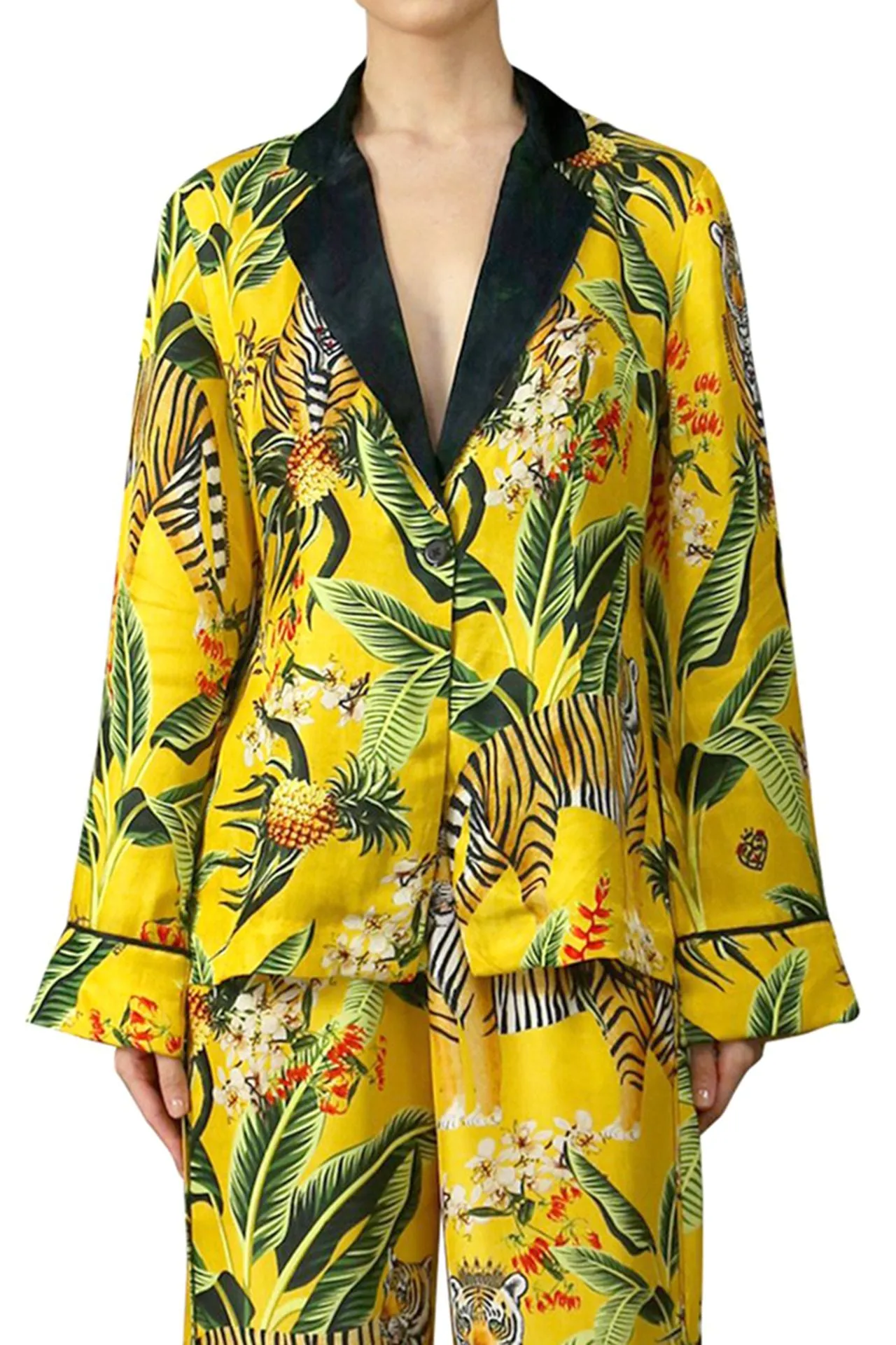 Silk Nature Print Short Jacket
