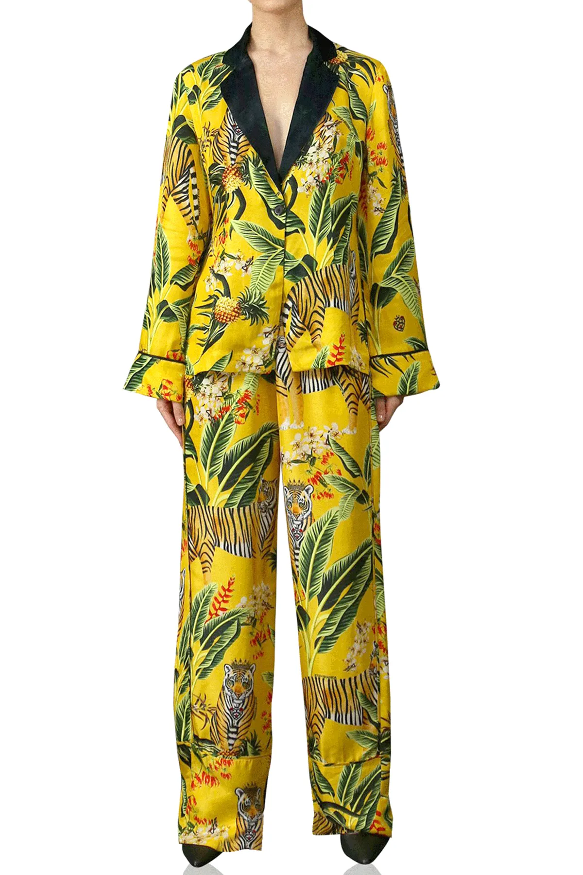 Silk Nature Print Short Jacket