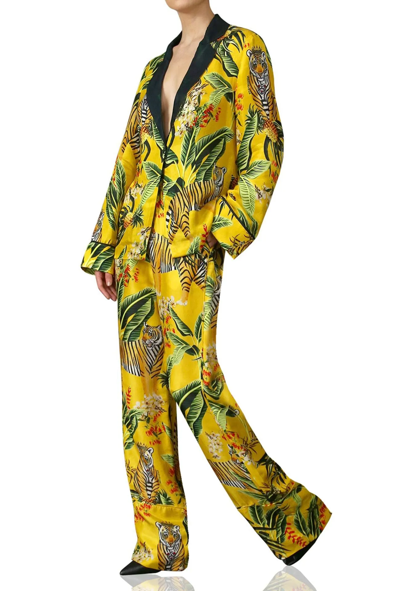 Silk Nature Print Short Jacket