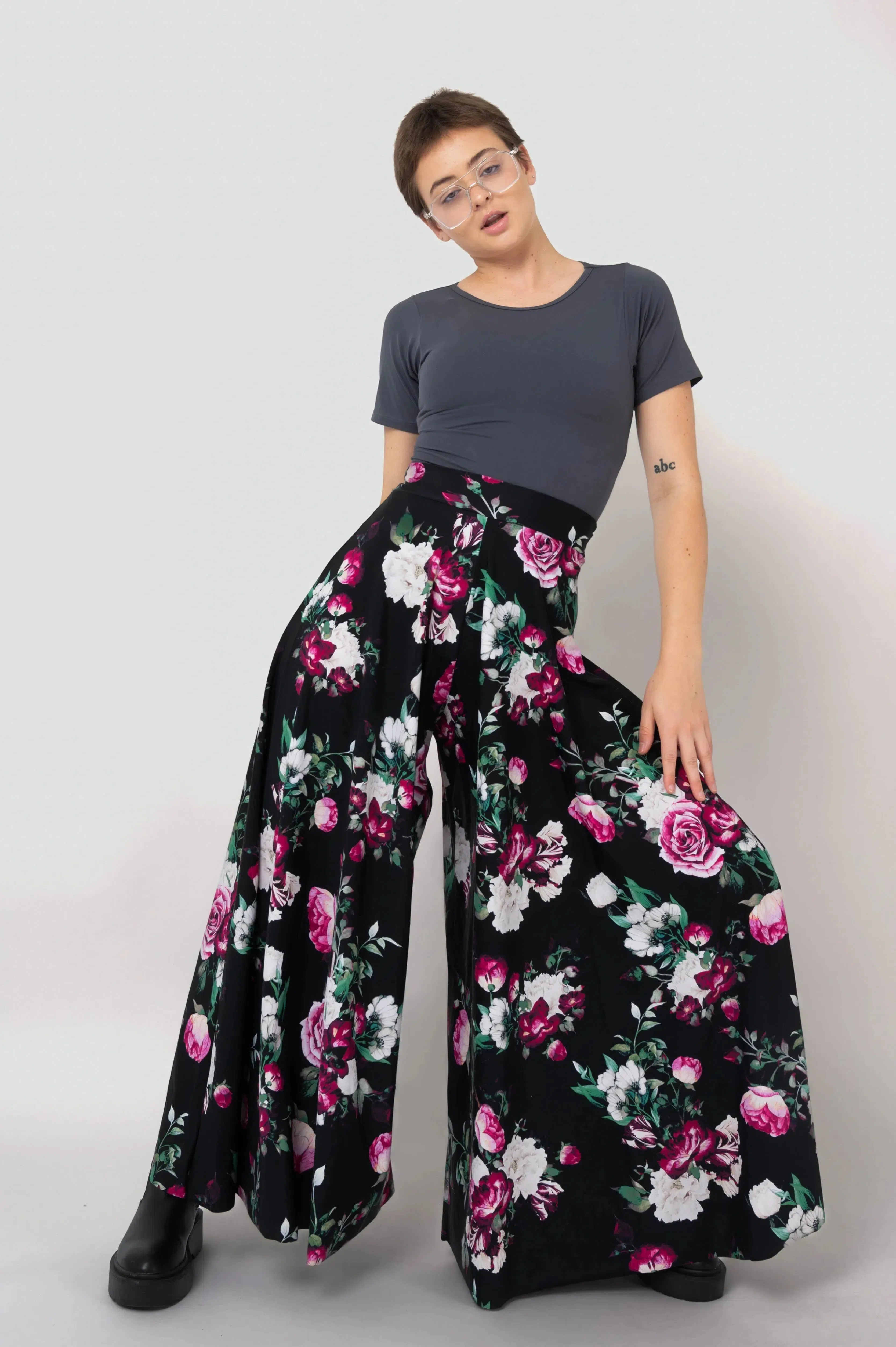 Silky Palazzo Pant - Enchanted Black