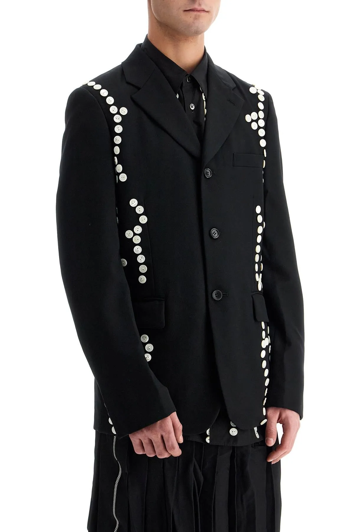 Single-breasted Jacket With Decorative Buttons
