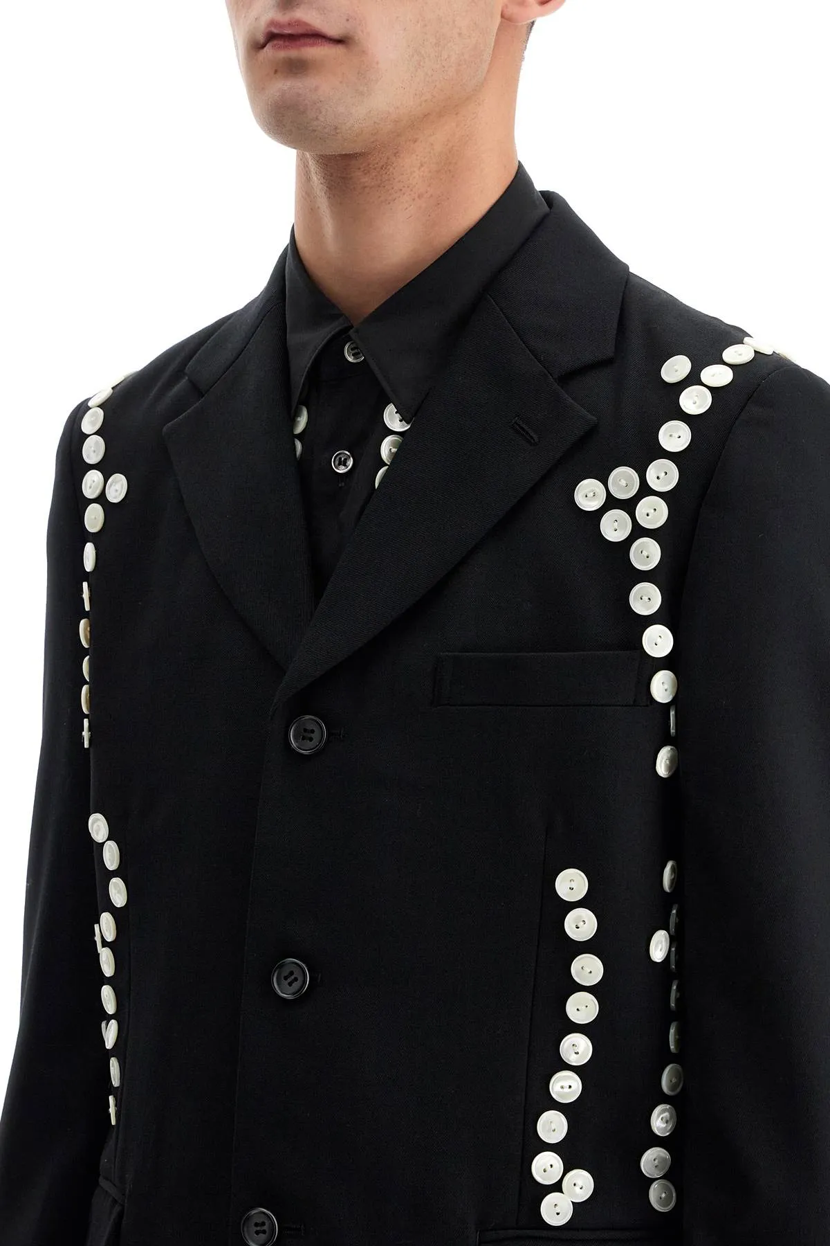Single-breasted Jacket With Decorative Buttons