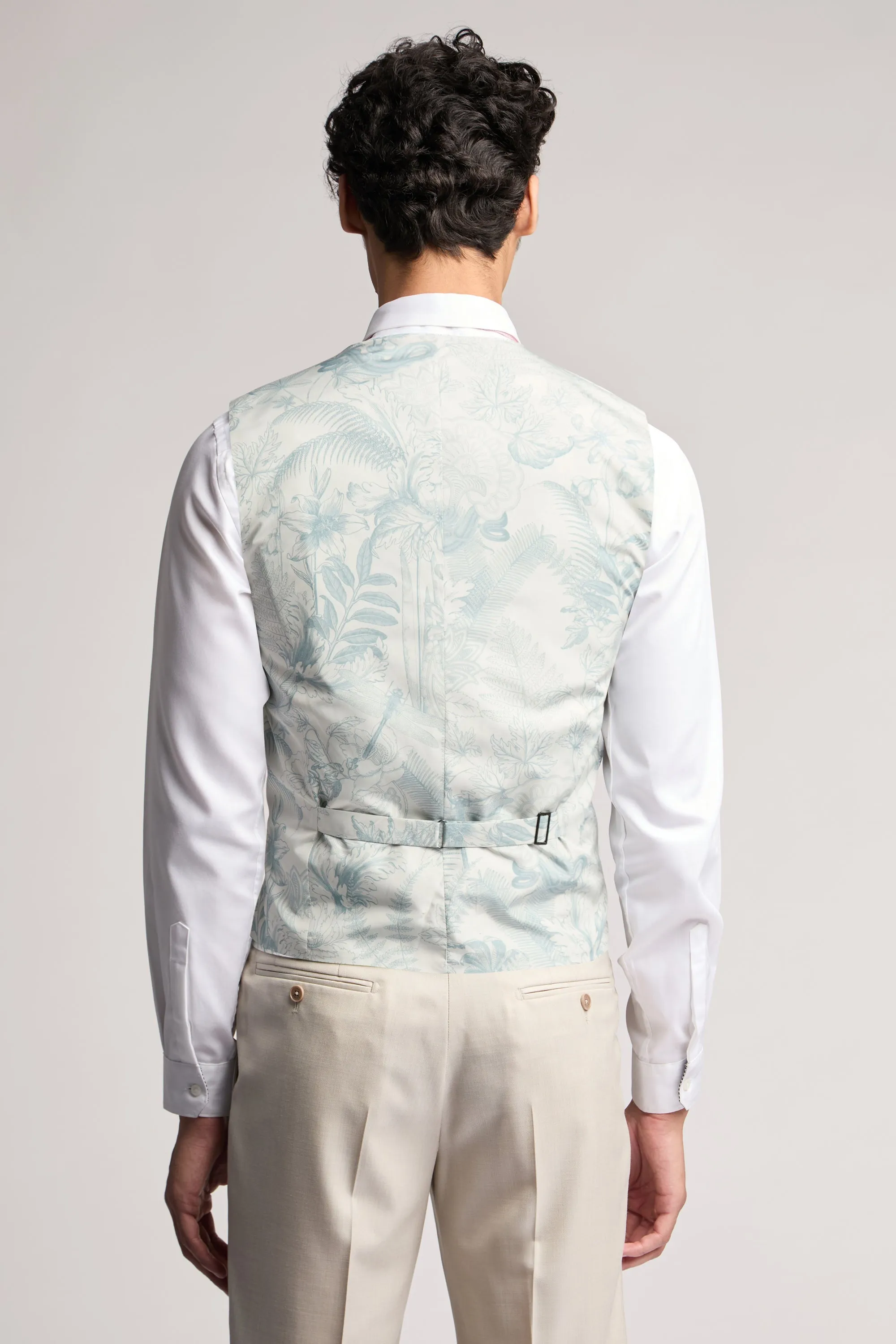 Stone Sharkskin Waistcoat Stone