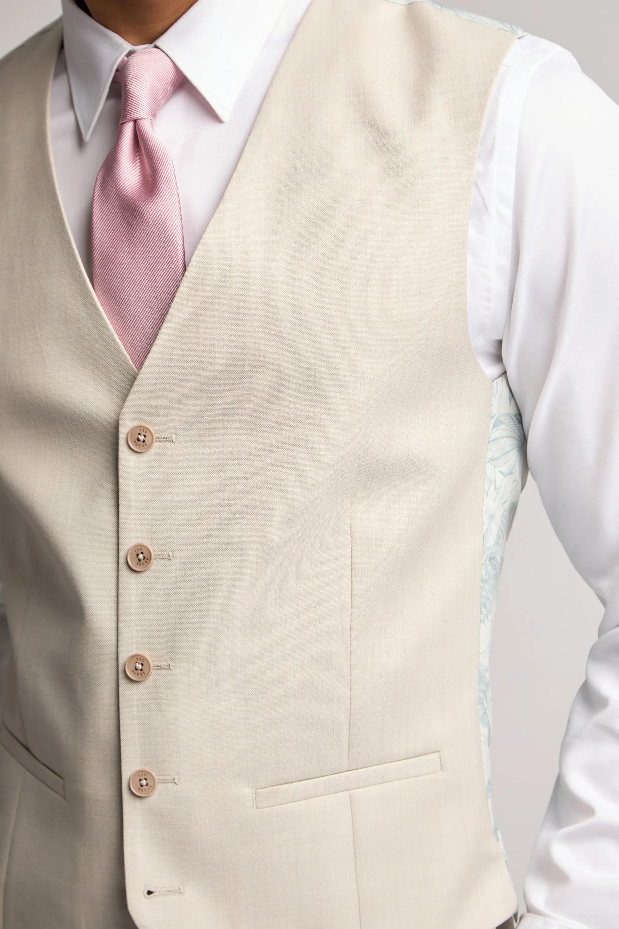 Stone Sharkskin Waistcoat Stone