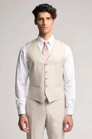 Stone Sharkskin Waistcoat Stone