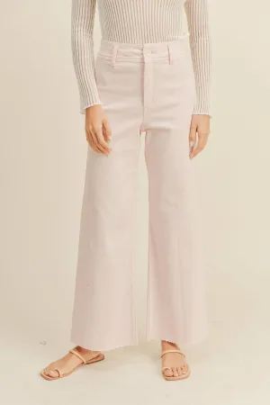 Straight Wide Leg Denim Pants - Strawberry Shake