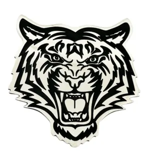 Tiger Face Shaped Silver Metal Brooch