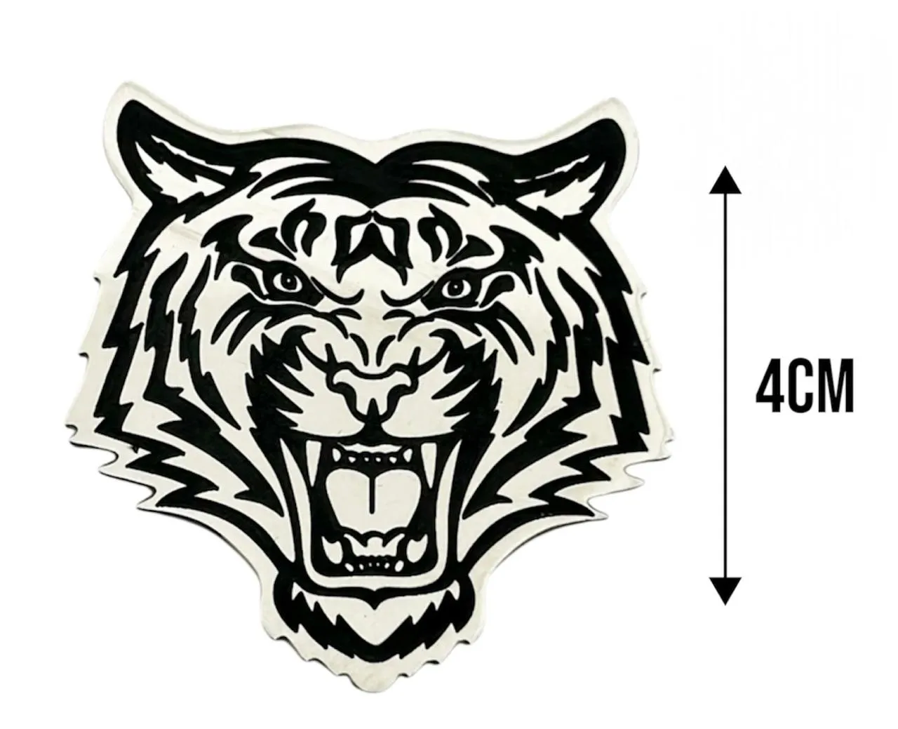 Tiger Face Shaped Silver Metal Brooch