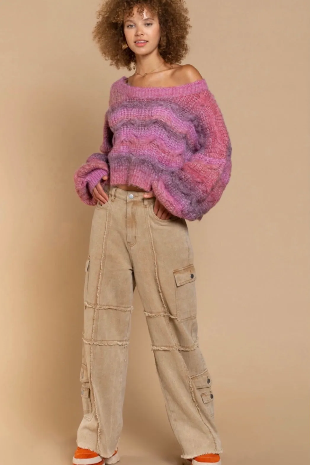 Very Berry Chunky Brushed Knit Sweater