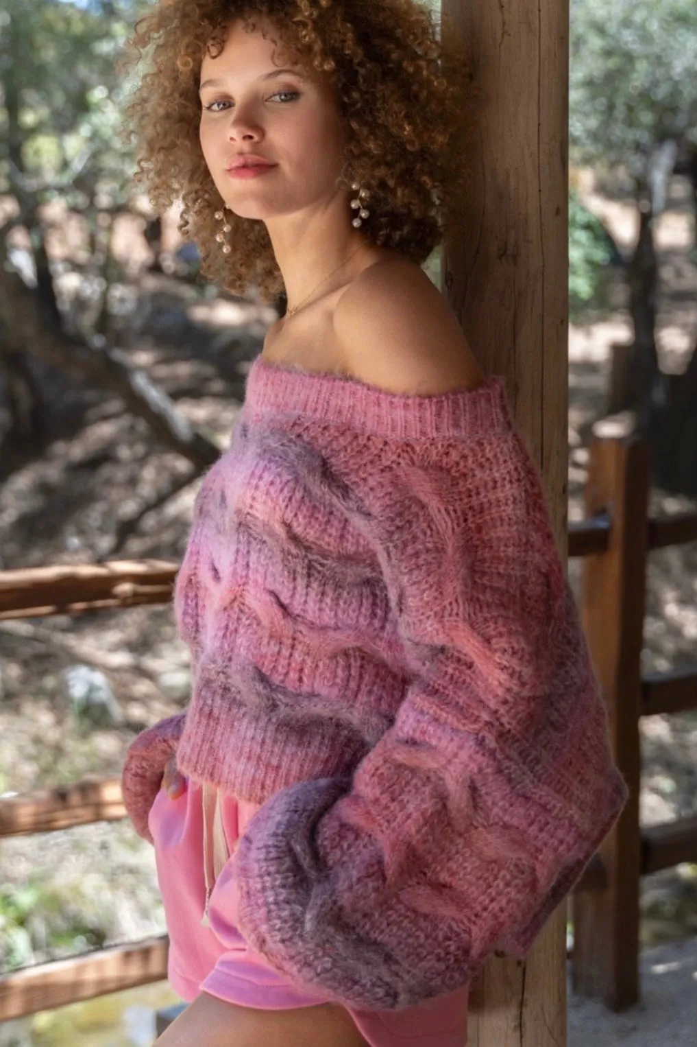 Very Berry Chunky Brushed Knit Sweater